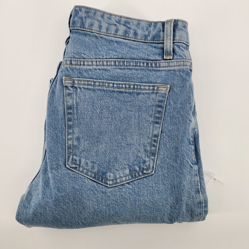 Topshop Straight Leg Jeans Light Wash Raw Hem high Rise Women's Size W28 L26(32)